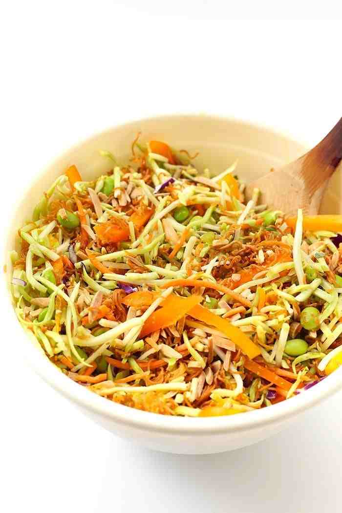 The perfect veggie-filled recipe full of flavour and crunch will make this Gluten-Free Ramen Noodle Salad your new favorite. Using gluten-free ramen noodles and a cilantro-lime dressing, this salad will become a meal staple.